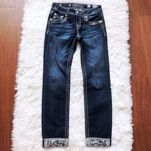 Miss Me Girl’s Size 10 Skinny Jeans Embellished